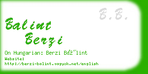 balint berzi business card